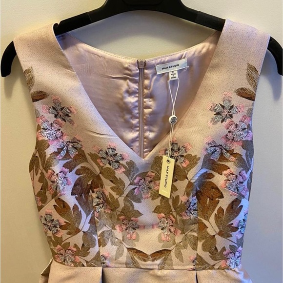 BNWT Max Studio Size 2 blush rose satin pink dress - Picture 1 of 4